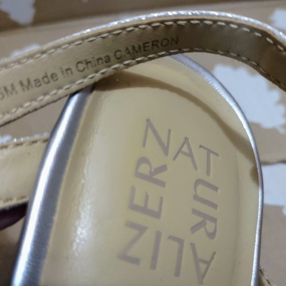 Naturalizer Cameron Sandal Sling Heels Strappy Silver Platform 8.5 ~ Hardly worn - Picture 11 of 11